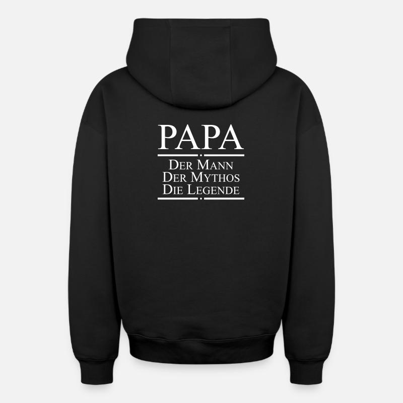 PAPA Légende - Sweat à capuche unisexe zippé oversize épais SPREAD - noir