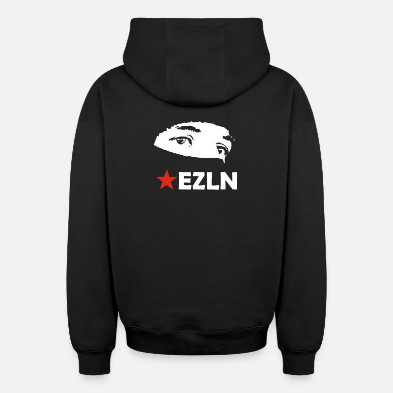 EZLN - Sweat à capuche unisexe zippé oversize épais SPREAD - noir