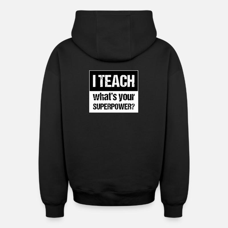 Et enseigner - Sweat à capuche unisexe zippé oversize épais SPREAD - noir