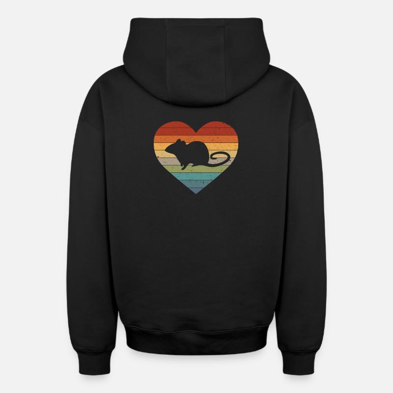 Rat rats - Sweat à capuche unisexe zippé oversize épais SPREAD - noir