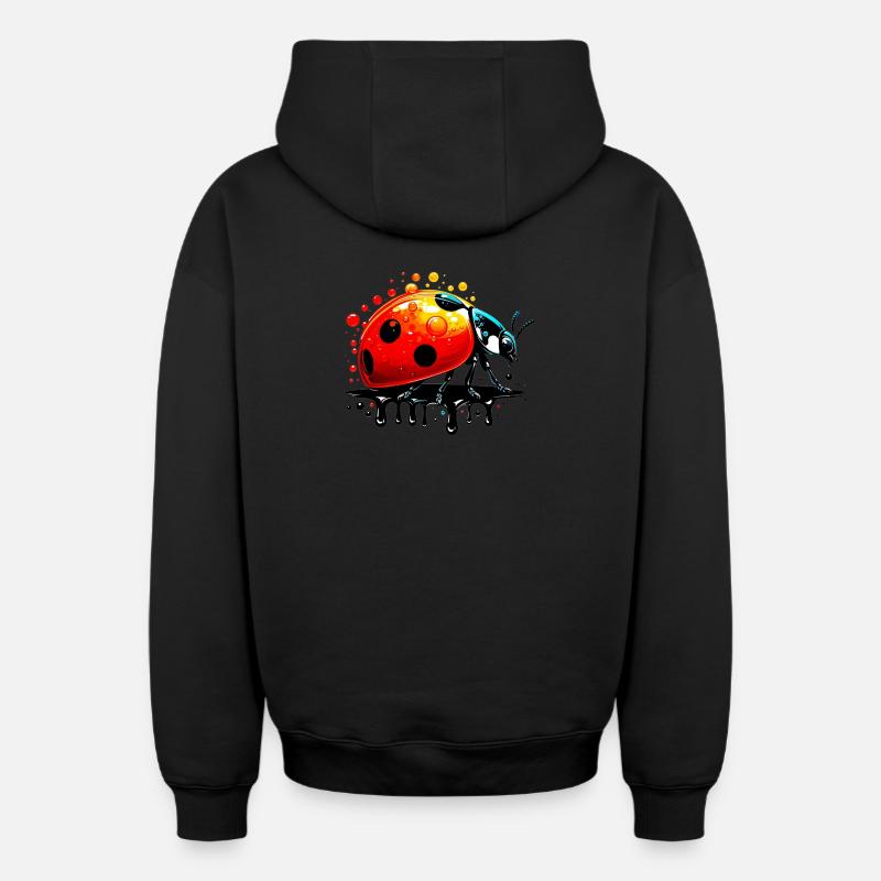 Coccinelle - Sweat à capuche unisexe zippé oversize épais SPREAD - noir