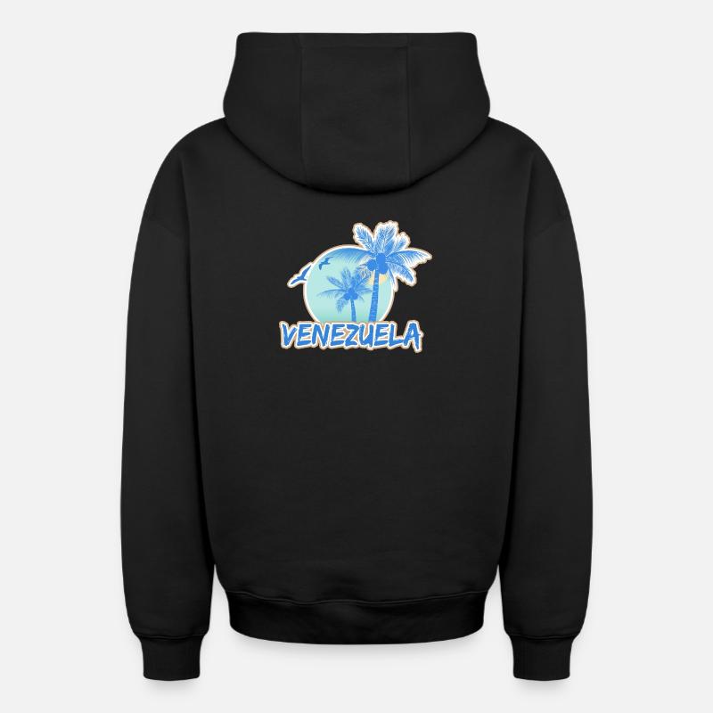 Le Venezuela comme fête - Sweat à capuche unisexe zippé oversize épais SPREAD - noir
