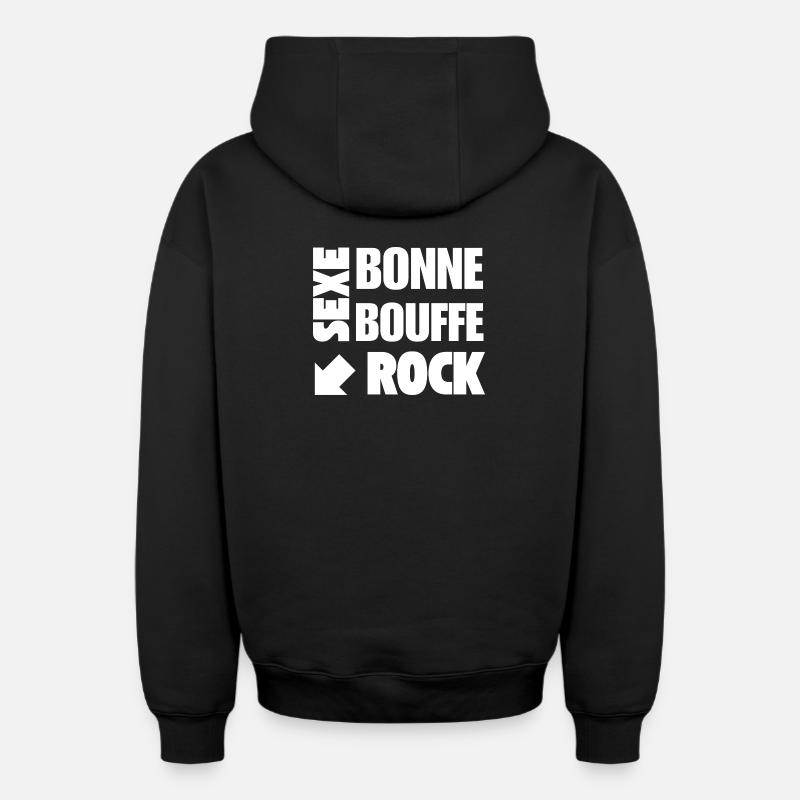 What else - Sweat à capuche unisexe zippé oversize épais SPREAD - noir