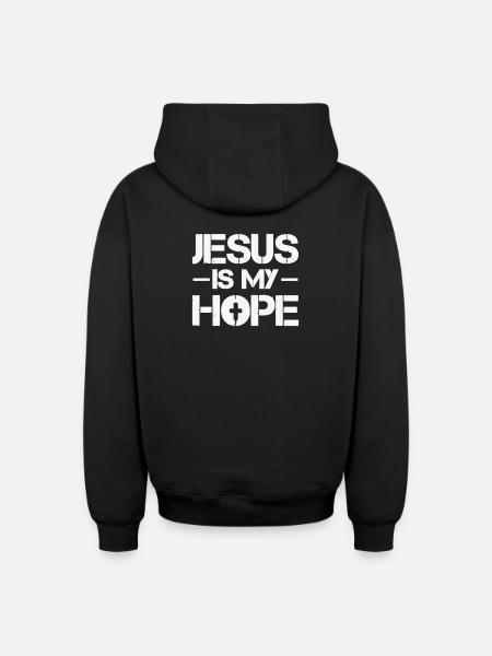 Jesus is my hope - Oversized Heavyweight Unisex Zip Hoodie - black