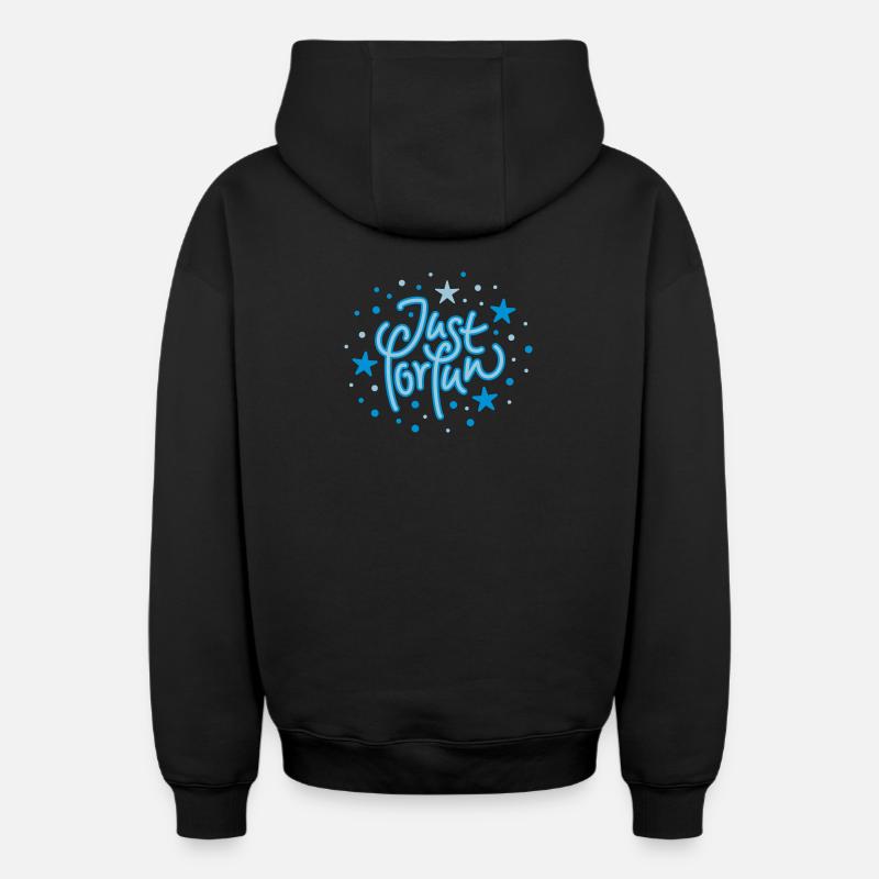just for fun - stars (b) - Sweat à capuche unisexe zippé oversize épais SPREAD - noir