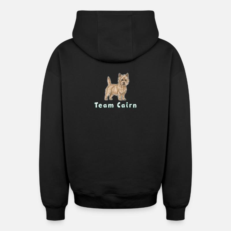 Team Cairn - Sweat à capuche unisexe zippé oversize épais SPREAD - noir