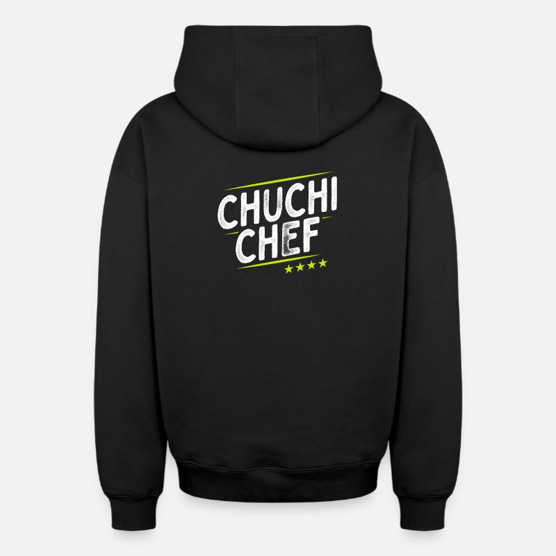 Küchenchef - Chuchi Chef - Schweizerdeutsch - Oversized Heavyweight Unisex Zip Hoodie - Schwarz