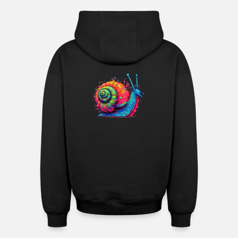 Escargot - Sweat à capuche unisexe zippé oversize épais SPREAD - noir