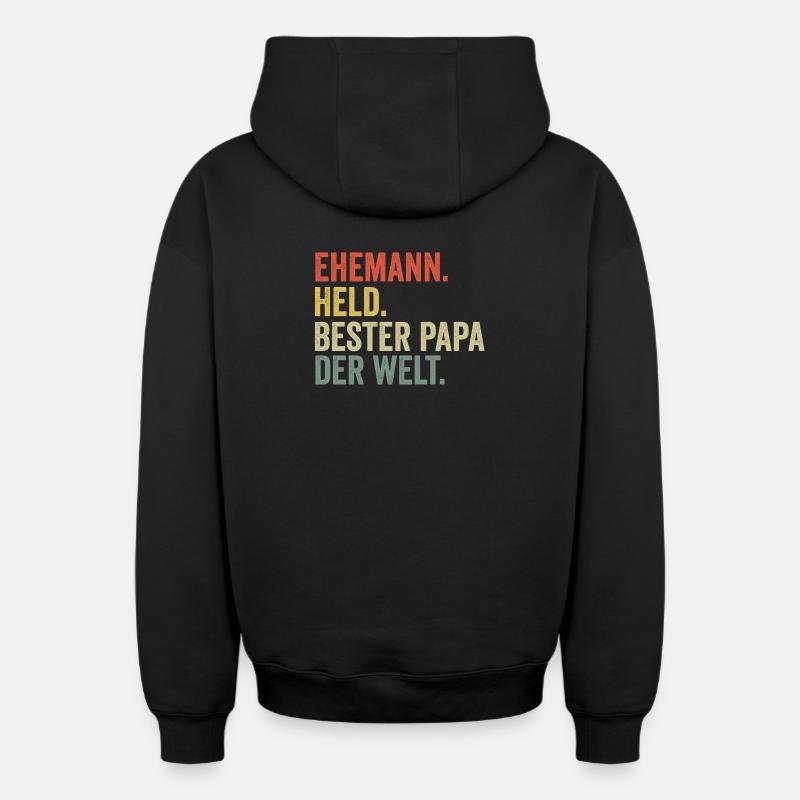 Bester Papa der Welt - Oversized Heavyweight Unisex Zip Hoodie - Schwarz
