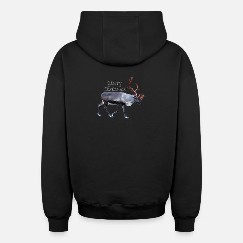 Joyeux Noël - Sweat à capuche unisexe zippé oversize épais SPREAD - noir