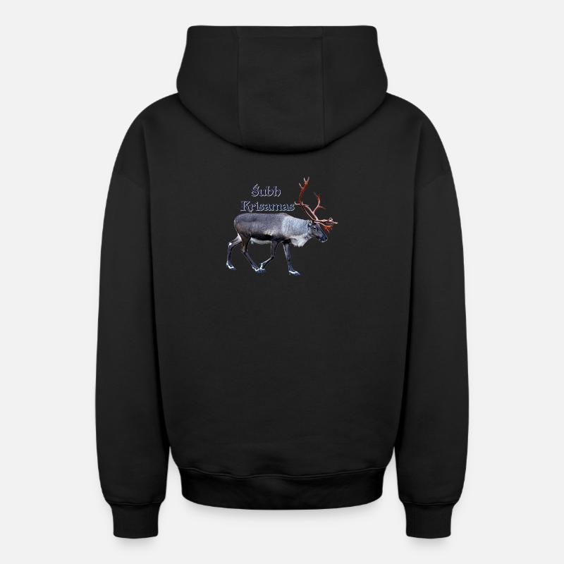 Subh Krisamas - Sweat à capuche unisexe zippé oversize épais SPREAD - noir