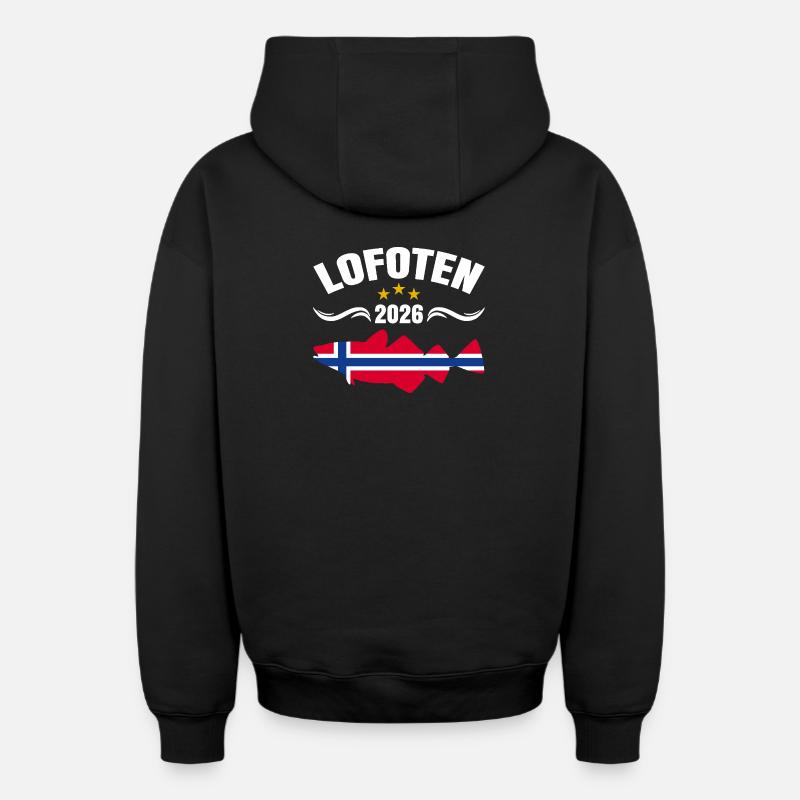 Lofoten 2026 - Sweat à capuche unisexe zippé oversize épais SPREAD - noir