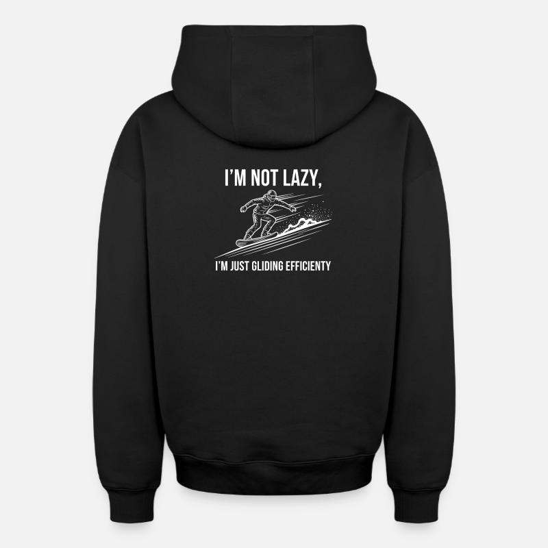 Pas paresseux, juste efficace - Sweat à capuche unisexe zippé oversize épais SPREAD - noir