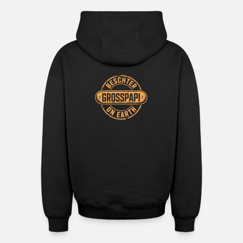 Beschter Grosspapi Schweizer Mundart - Oversized Heavyweight Unisex Zip Hoodie - Schwarz