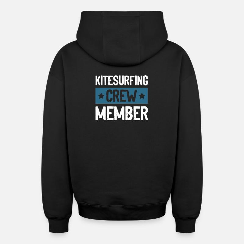 Équipe de kitesurf - Sweat à capuche unisexe zippé oversize épais SPREAD - noir