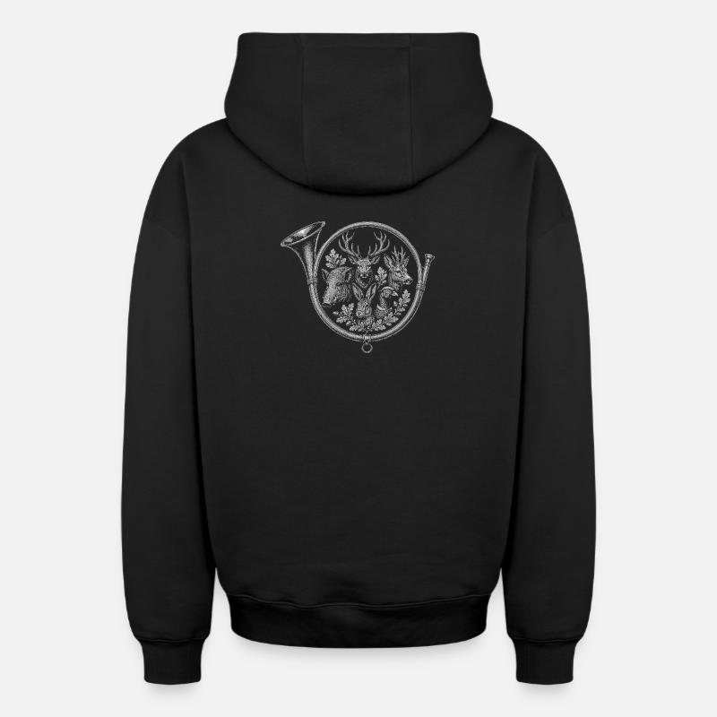 clairon - Sweat à capuche unisexe zippé oversize épais SPREAD - noir