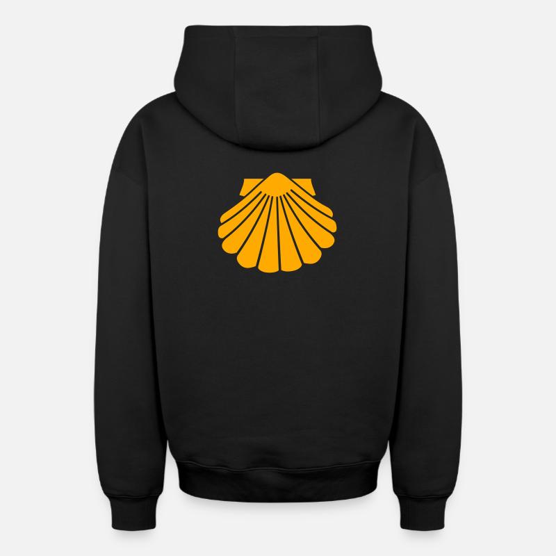 Le pétoncle - Sweat à capuche unisexe zippé oversize épais SPREAD - noir