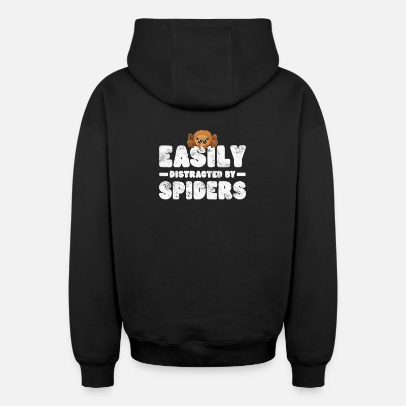 Araignée d’oiseau - Sweat à capuche unisexe zippé oversize épais SPREAD - noir