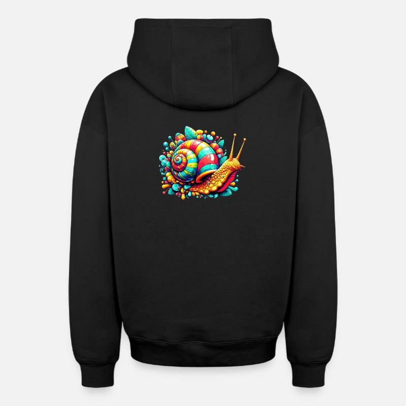 Escargot - Sweat à capuche unisexe zippé oversize épais SPREAD - noir
