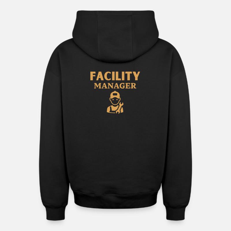 Gestionnaire d’installations - Sweat à capuche unisexe zippé oversize épais SPREAD - noir