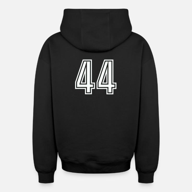 44 - Oversized Heavyweight Unisex Zip Hoodie - Schwarz