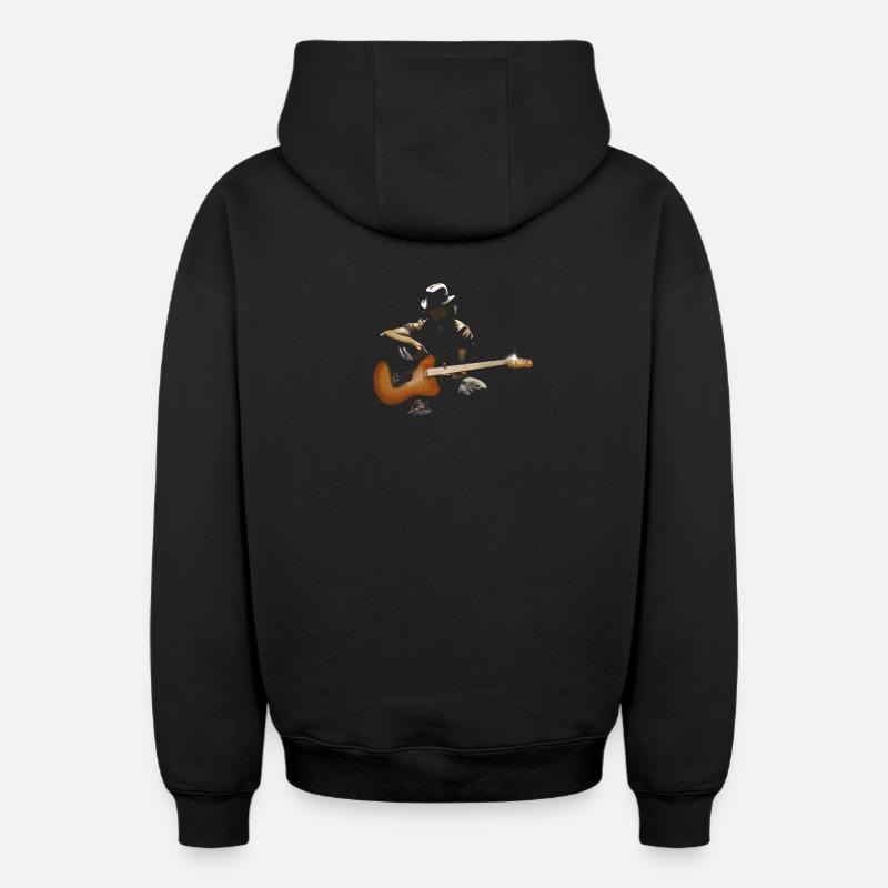 Guitarist - Sweat à capuche unisexe zippé oversize épais SPREAD - noir