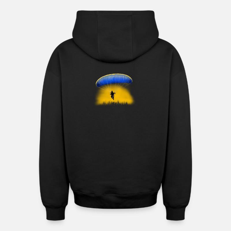 paragliding - Sweat à capuche unisexe zippé oversize épais SPREAD - noir