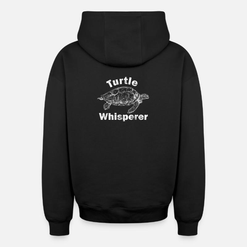Tortue - Sweat à capuche unisexe zippé oversize épais SPREAD - noir