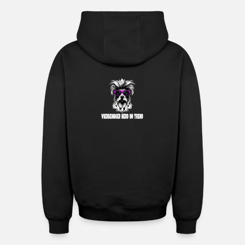 Conception pour chien - Sweat à capuche unisexe zippé oversize épais SPREAD - noir
