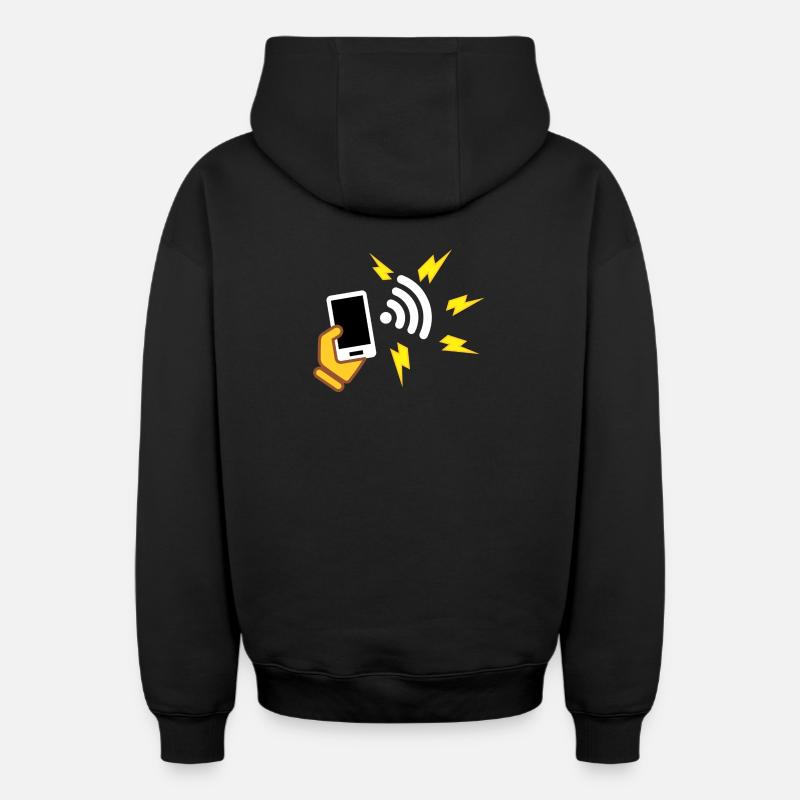 Téléphone avec une apparence agressive - Sweat à capuche unisexe zippé oversize épais SPREAD - noir