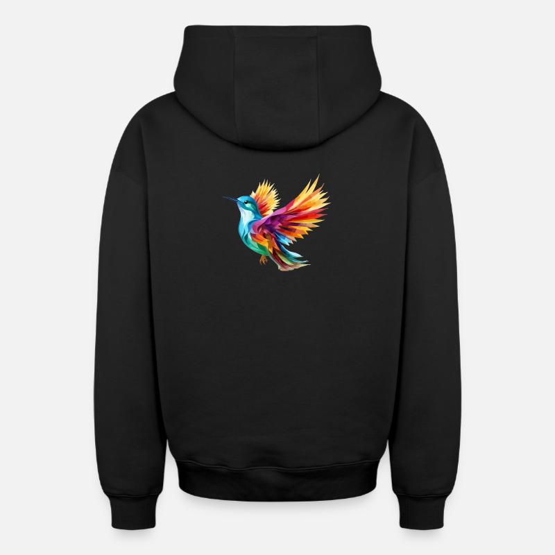Conception d’oiseau - Sweat à capuche unisexe zippé oversize épais SPREAD - noir