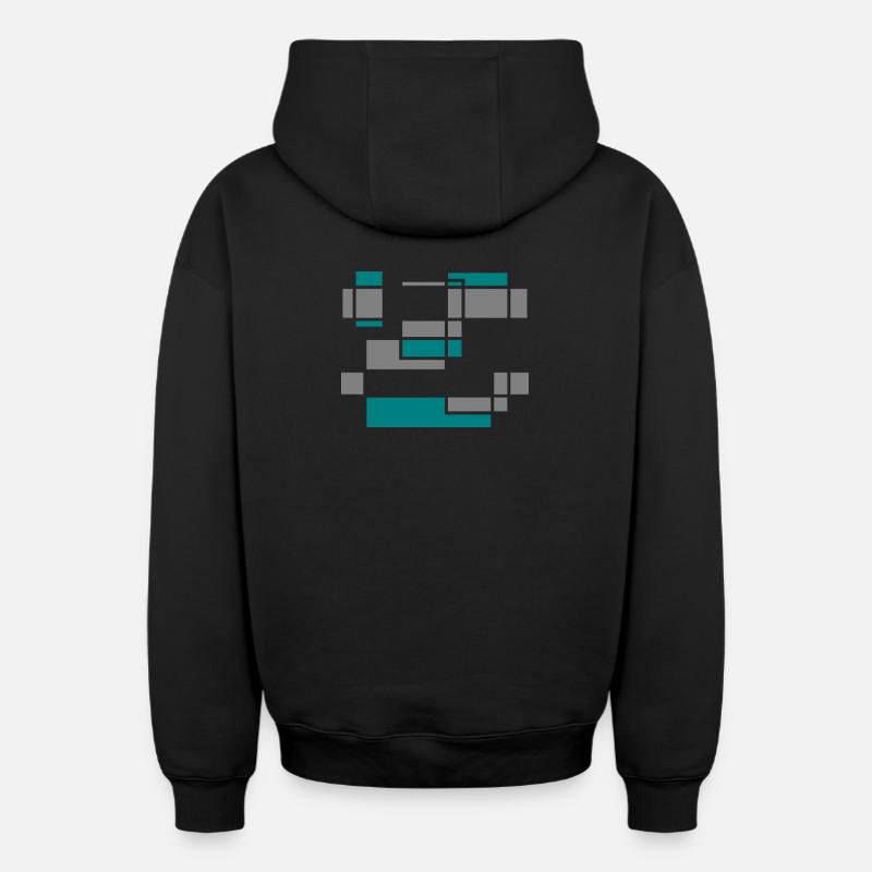 Graphique n° 2 - Sweat à capuche unisexe zippé oversize épais SPREAD - noir
