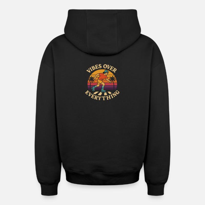 Rollers - Sweat à capuche unisexe zippé oversize épais SPREAD - noir