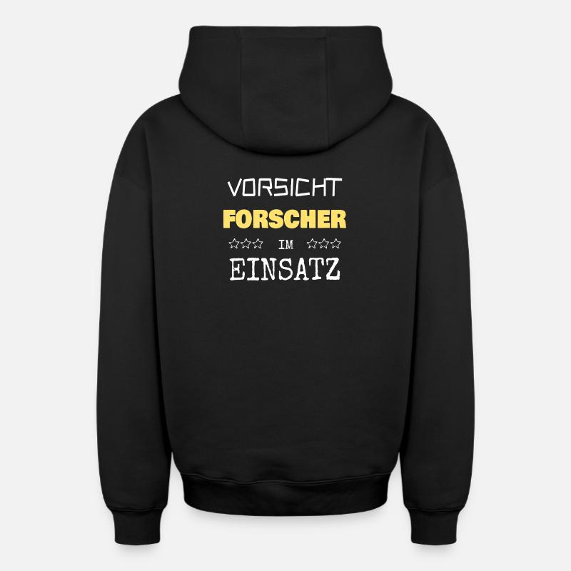 Vocation Chercheur - Sweat à capuche unisexe zippé oversize épais SPREAD - noir