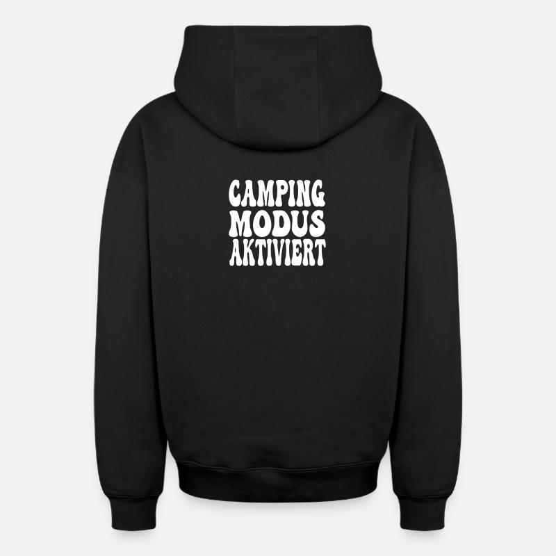 Mode camping activé - Sweat à capuche unisexe zippé oversize épais SPREAD - noir