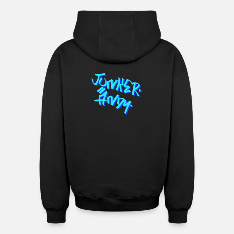 Junker Andy - Sweat à capuche unisexe zippé oversize épais SPREAD - noir
