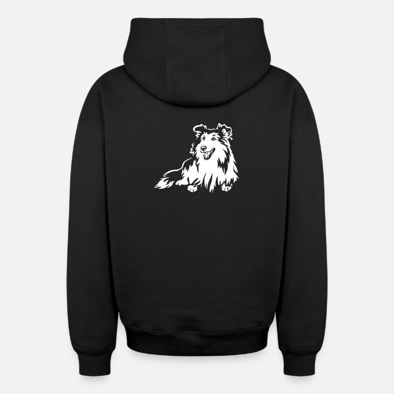 Sheltie "Black Edition" - Sweat à capuche unisexe zippé oversize épais SPREAD - noir