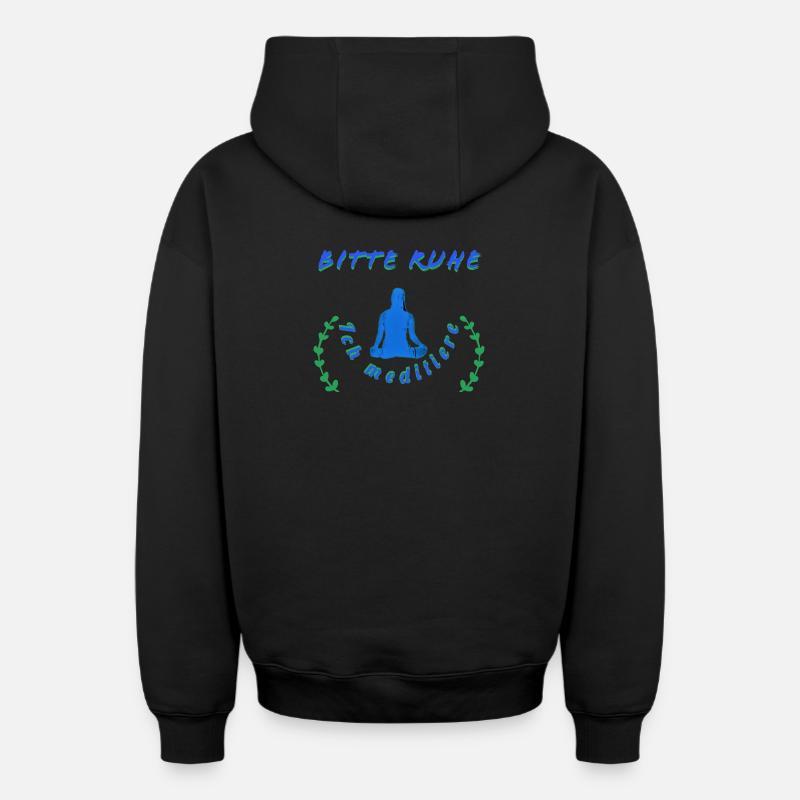 Message de méditation relaxante - Sweat à capuche unisexe zippé oversize épais SPREAD - noir