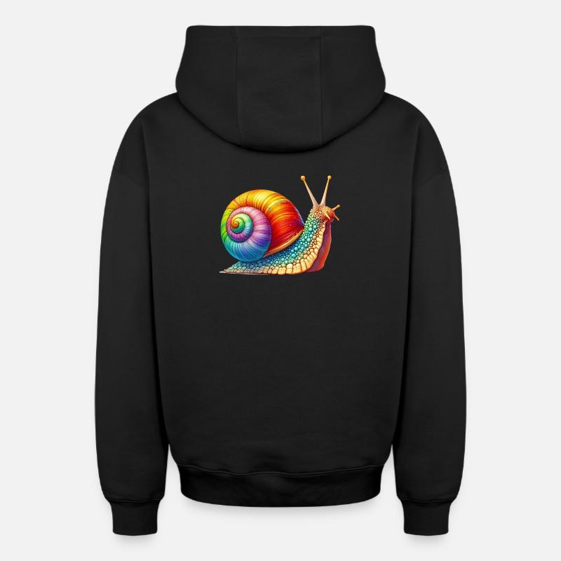 Escargot - Sweat à capuche unisexe zippé oversize épais SPREAD - noir