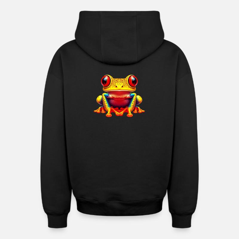 Grenouille - Sweat à capuche unisexe zippé oversize épais SPREAD - noir