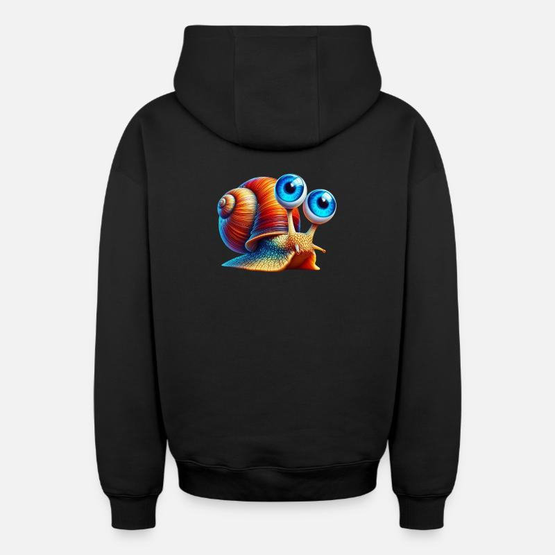 Escargot - Sweat à capuche unisexe zippé oversize épais SPREAD - noir
