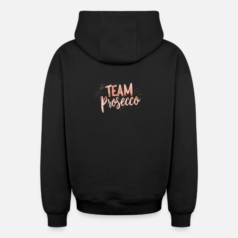 L’équipe Prosecco ! - Sweat à capuche unisexe zippé oversize épais SPREAD - noir