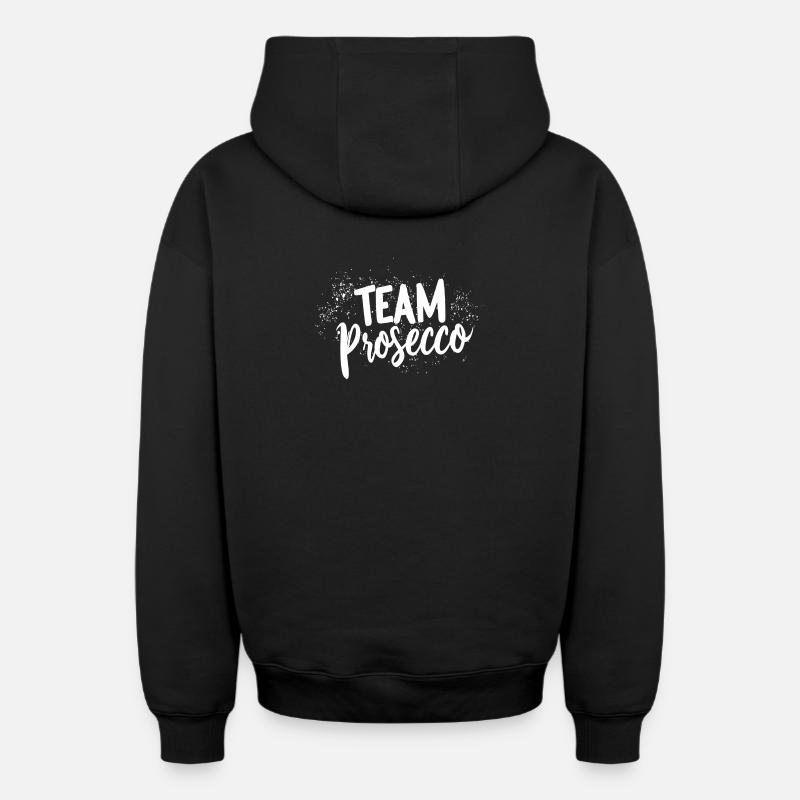 L’équipe Prosecco ! - Sweat à capuche unisexe zippé oversize épais SPREAD - noir