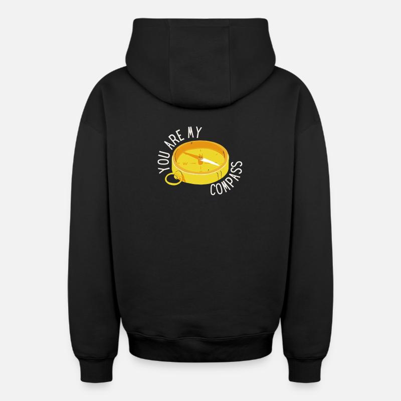 amoureux, déclaration d'amour - Sweat à capuche unisexe zippé oversize épais SPREAD - noir