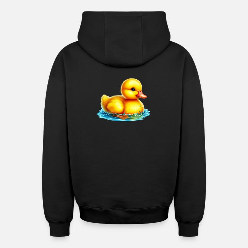 Caneton Canard Canard Canard - Sweat à capuche unisexe zippé oversize épais SPREAD - noir