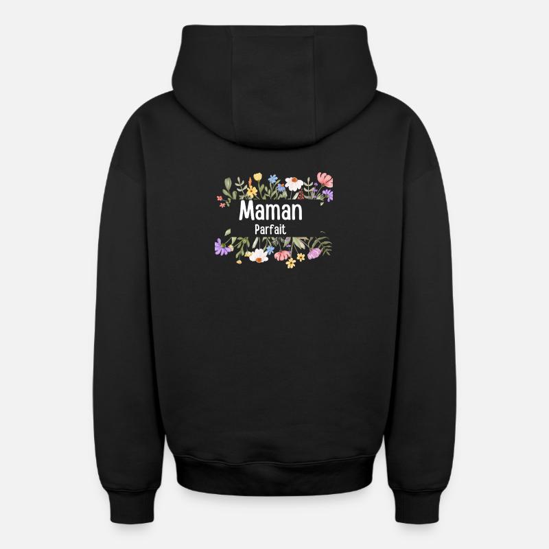 Perfekte Blumenmutter - Oversized Heavyweight Unisex Zip Hoodie - Schwarz