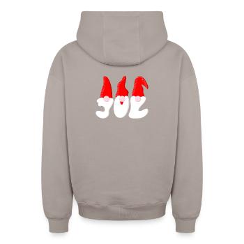Weihnachtsmann – Weihnachten - Oversized Heavyweight Unisex Zip Hoodie - Taupe - Hinten - AI Model Male 178 light (178cm)
