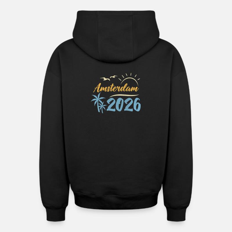 Amsterdam 2026 - Sweat à capuche unisexe zippé oversize épais SPREAD - noir