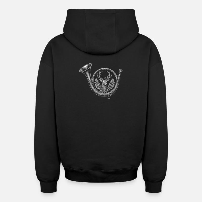 clairon - Sweat à capuche unisexe zippé oversize épais SPREAD - noir