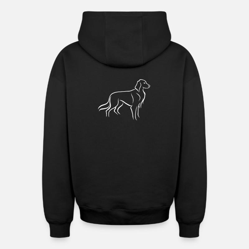 Setter debout - Sweat à capuche unisexe zippé oversize épais SPREAD - noir